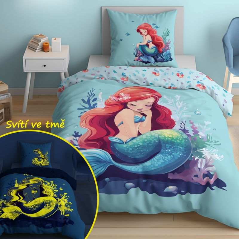 Obliečky Morská víla svietiace 140/200, 70/80