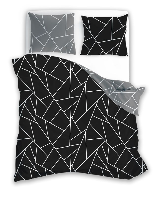 Francúzske obliečky bavlnený satén Milagro Verde 07 Geometria 220/200, 2x70/80