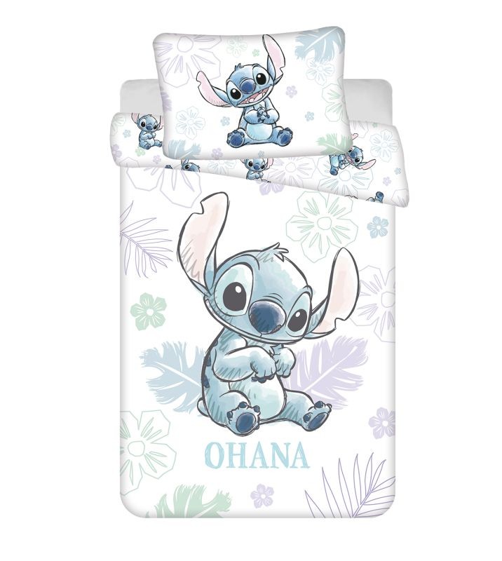 Obliečky do postieľky Lilo and Stitch Ohana White baby 100/135, 40/60