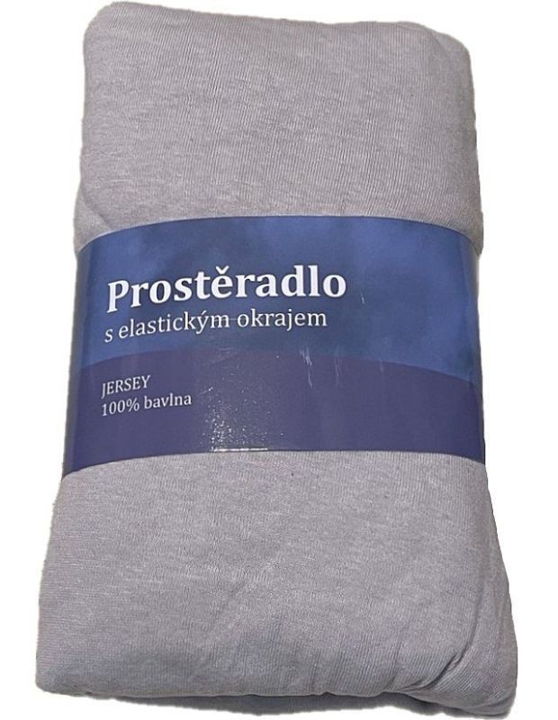 Prostěradlo Jersey Svetlo sivá 180/200