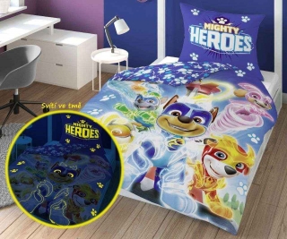 Obliečky Paw Patrol Heroes svietiace 140/200, 70/80