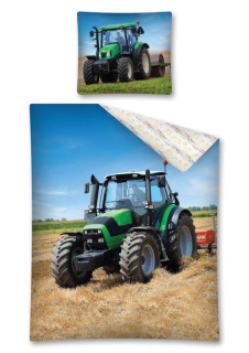 Obliečky Traktor zelený 140/200, 70/80