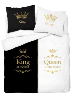 Francúzske obliečky King and Queen čiernobiela 220/200, 2x70/80