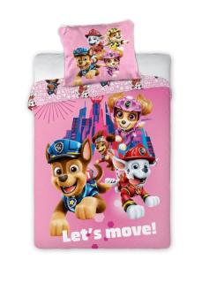 Obliečky do postieľky Paw Patrol Movie pink 100/135, 40/60