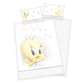 FLANEL BIO Obliečky do postieľky Looney Tunes Tweety 100/135, 40/60 