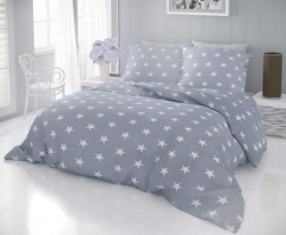 Obliečky DELUX STAR sivé 140/200, 70/90