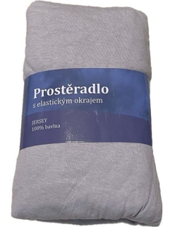 Prostěradlo Jersey Svetlo sivá 180/200