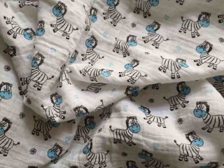 Látková plienka Zebra modrá